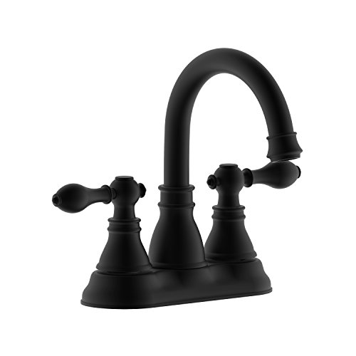 Derengge F-4501-MT Two Handle Bathroom Sink Faucet with Pop up Drain,cUPC NSF AB1953 Lead Free, Matte Black