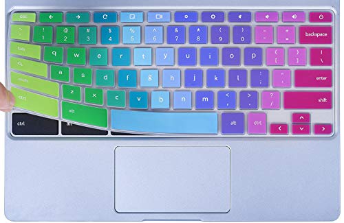Colorful Keyboard Cover for 2020-2017 Samsung Chromebook 4 3 XE310XBA XE500C13 XE501C13 11.6/Chromebook 4 15.6" XE350XBA/Chromebook 2 XE500C12/Chromebook Plus V2 XE520QAB XE521QAB 12.2", Rainbow