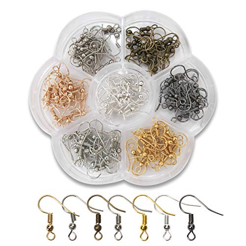 Book Cover TOAOB 140pcs 7 Color Fish Earring Hooks with Ball and Coil 18MM for Jewelry Making Findings