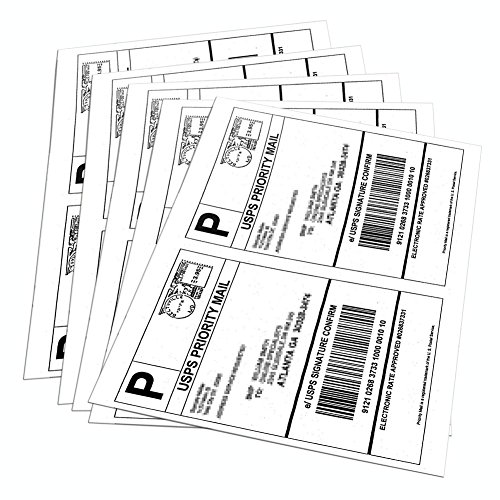 9527 Product Half Sheet Self Adhesive Shipping Labels for Laser & Inkjet Printers White Blank,2 Labels per Sheet (1000 Labels)