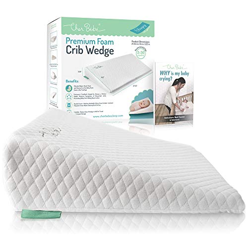 Book Cover Cher BÃ©bÃ© Crib Wedge for Reflux & Colic | High Incline and Foldable | Cotton & Waterproof Covers | Baby Sleep Positioner for Over or Under The Mattress | Newborn's Sleep Solution (Standard, 3.25 in)