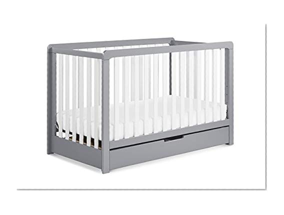 Book Cover Carter's by Davinci Colby 4-in-1 Convertible Crib with Trundle Drawer, Grey and White