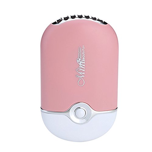 Book Cover FlyItem USB Mini Portable Fans Rechargeable Electric Bladeless Handheld Air Conditioning Cooling Refrigeration Fan For Eyelash (Pink)