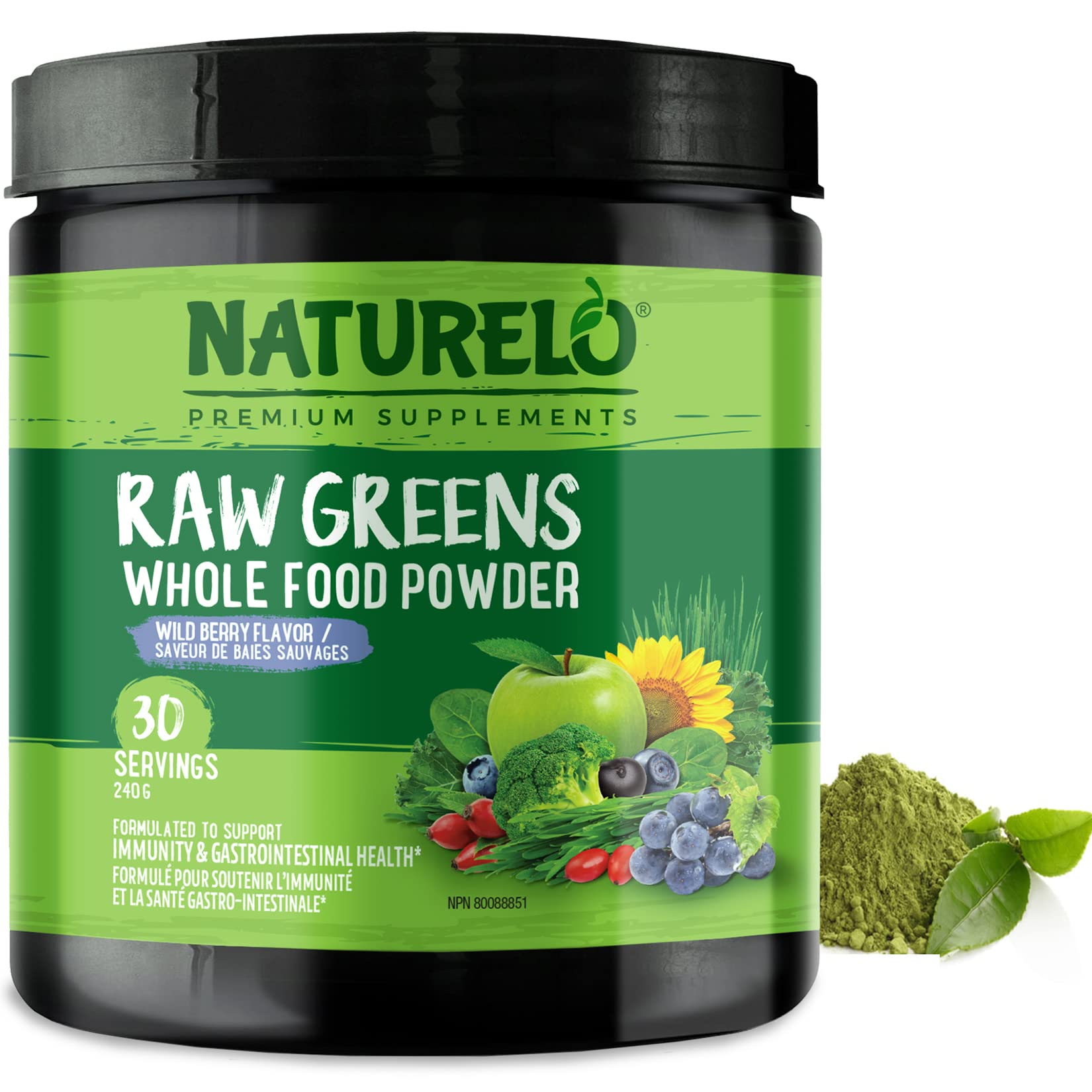 Book Cover NATURELO Raw Greens Superfood Powder - Best Supplement to Boost Energy, Detox, Enhance Health - Organic Spirulina & Wheat Grass - Whole Food Vitamins from Fruit & Vegetable Extracts - 30 Servings