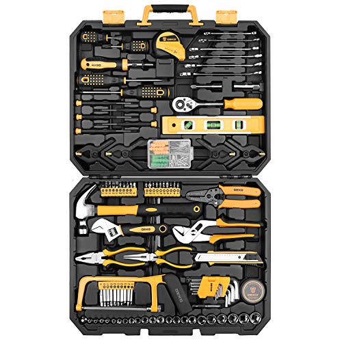 Book Cover DEKOPRO 168 Piece Socket Wrench Auto Repair Tool Combination Package Mixed Tool Set Hand Tool Kit with Plastic Toolbox Storage Case