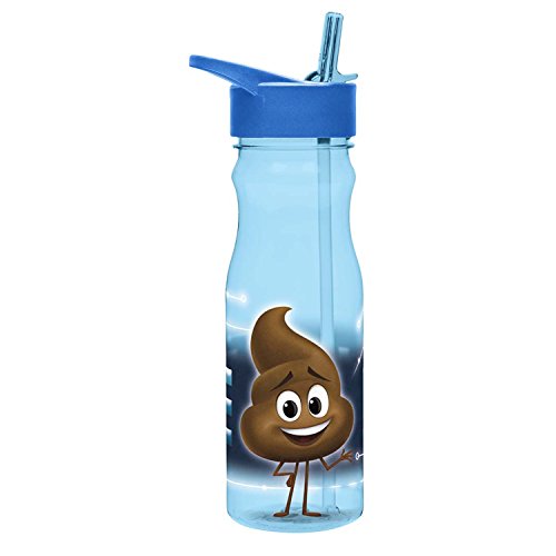 Zak Designs EMMA-P280 Emoji Movie 25 oz Water Bottle with Straw, Plastic, Anna|Elsa