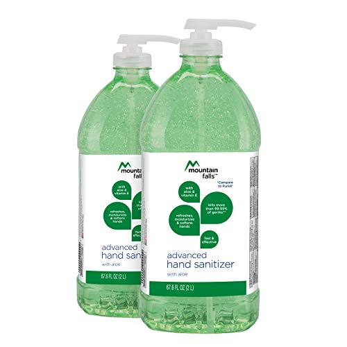 Book Cover Mountain Falls Advanced Hand Sanitizer with Vitamin E and Aloe, Pump Bottle, 67.59 Fluid Ounce (Pack of 2)