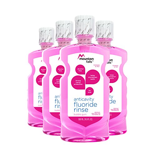 Mountain Falls Anticavity Fluoride Rinse for Kids, Bubble Gum, 16.89 Fluid Ounce (Pack of 4)