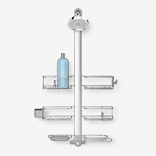 Book Cover simplehuman Adjustable and Extendable Shower Caddy XL, Stainless Steel and Anodized Aluminum