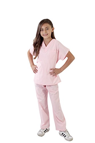 Book Cover Natural Uniforms Childrens Scrub Set-Soft Touch (7, Pink)