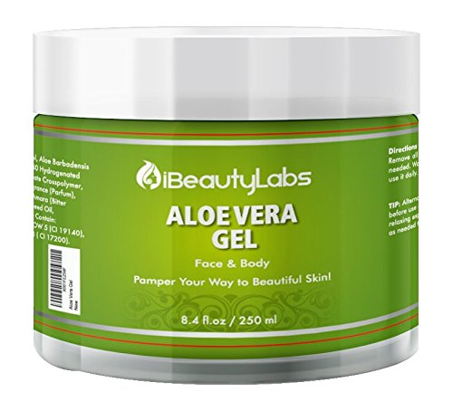 iBeautyLabs Aloe Vera Gel Face and Body Mask – All-Natural Organic Aloe Vera Gel Mask – Premium Quality, Paraben Free, Sulfate Free Acne and Blackhead Remover