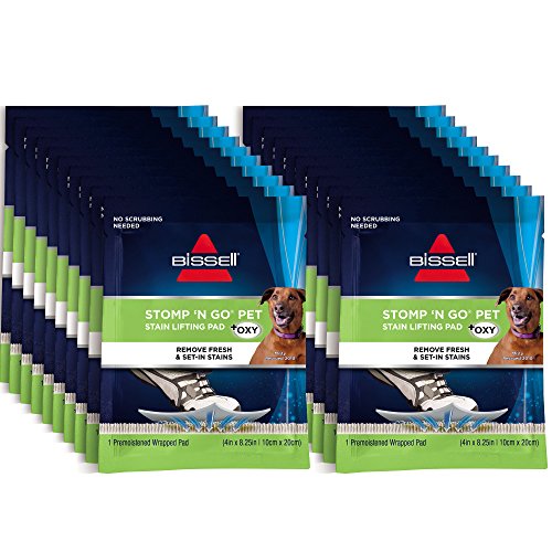 Bissell Stomp 'N Go Pet Lifting Pads + Oxy for for Stain Removal on Carpet & Area Rug Cleaning, 20 Pack, 2194, Count