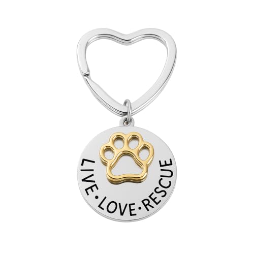 Infinity Collection Pet Rescue Jewelry, Live Love Rescue Keychain - Paw Print Jewelry, for Dog or Cat Owners