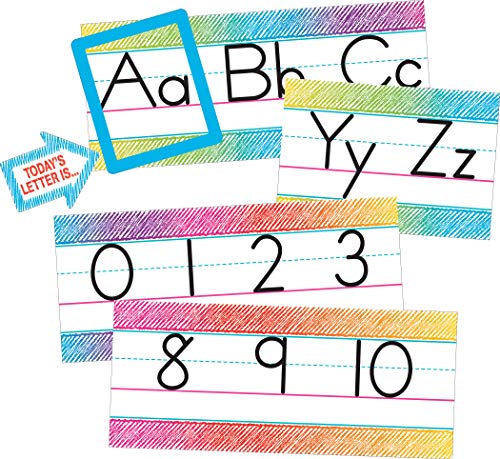 Teacher Created Resources Colorful Scribble Alphabet Line Bulletin Board