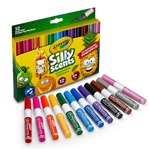 Book Cover Crayola Silly Scents Scented Markers, Washable Markers, Boys & Girls Stocking Stuffers, 12 Count