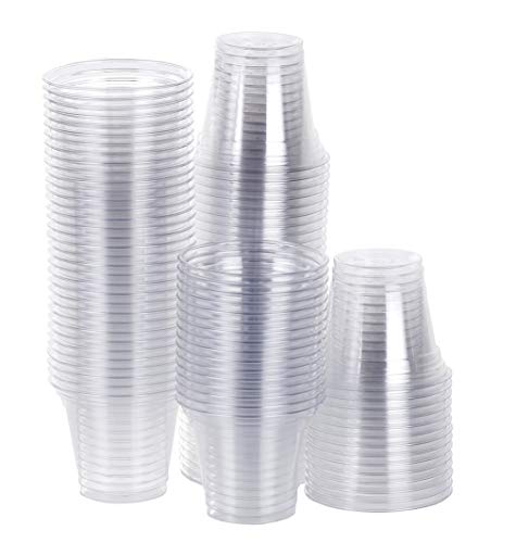 Book Cover TashiBox 9 oz Disposable Plastic Party Cups, Tumblers, 100 Count, Crystal Clear