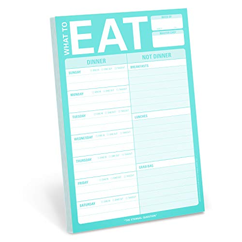 Knock Knock What To Eat Pad (Mint Green), Meal Planning Note Pad, 6 x 9-inches