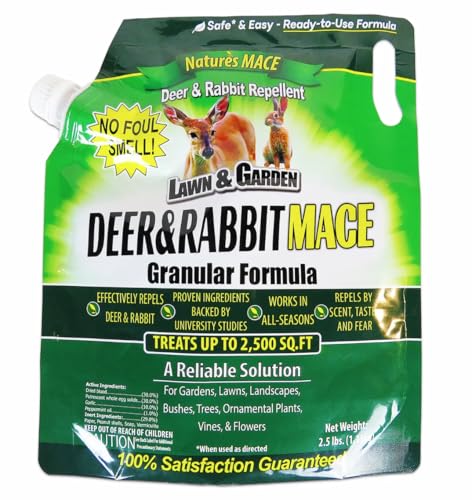 Nature's MACE Deer and Rabbit Mace, Deer Repellent for Plants, Repel Deer from Your Garden, Flowers, Yard, Protect Plants Fast, Deer Deterrent, Create a Deer Free Barrier, Pet & Plant Safe, 2.5 lb