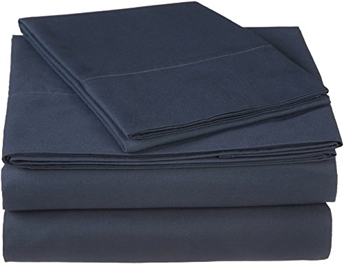 Pinzon 300 Thread Count Ultra Soft Cotton Bed Sheet Set, Twin XL, Midnight Blue