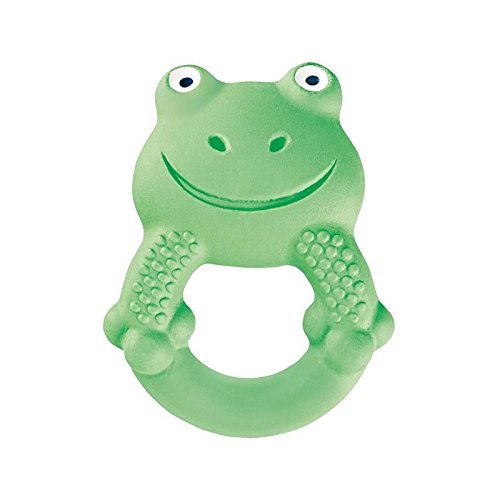 Book Cover MAM Baby Toys, Teething Toys, Max The Frog 100% Natural Rubber Developmental Teether Toys, 'Friends' Collection, 4+ Months, Unisex, 1-Count