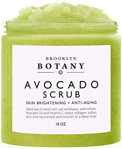 Brooklyn Botany - Avocado Body Scrub 10 oz - Exfoliating Body Scrub - Infused with Vitamin C and Avocado Oil to Exfoliate and Moisturize skin
