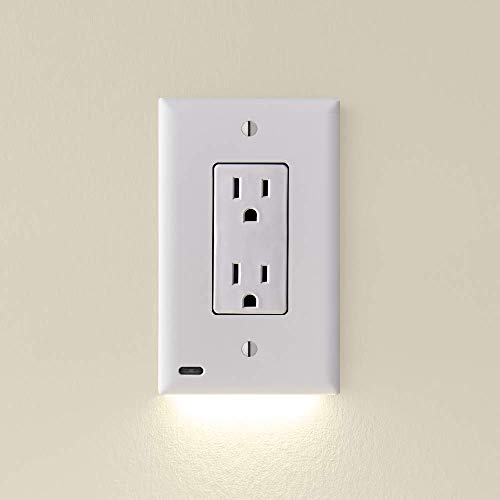 3 Pack - SnapPower GuideLight 2 for Outlets [for Standard Decor, Not GFCI outlets] - Night Light - Electrical Outlet Wall Plate with LED Night Lights - Automatic On/Off Sensor - (DÃ©cor, White)