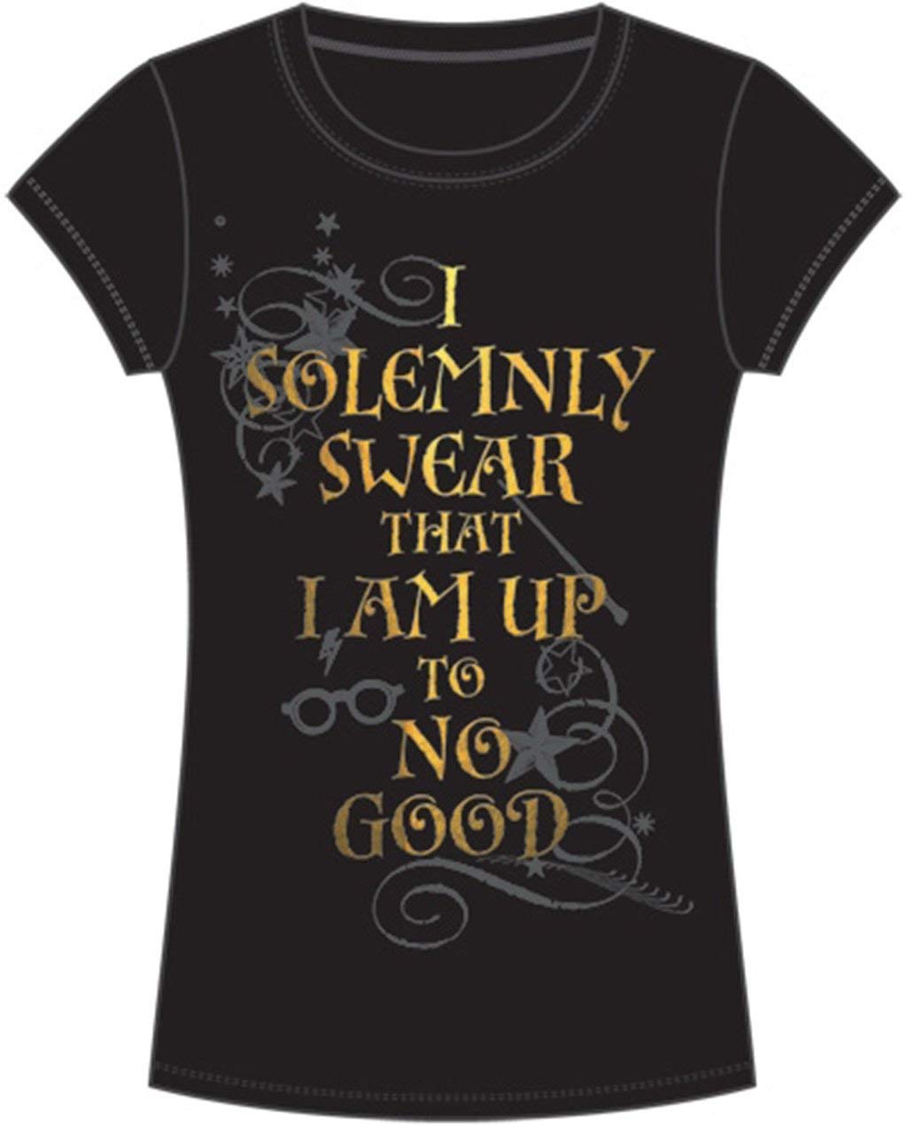 Book Cover Disney Harry Potter Solemnly Swear Adult Junior Fashion Top Black