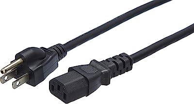 Book Cover Amazon Basics Computer Monitor TV Replacement Power Cord - 6-Foot, Black