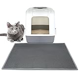 Pieviev Cat Litter Mat Anti-Tracking Litter Mat, 30" X 24" Inch Honeycomb Double Layer Waterproof Urine Proof Trapping Mat for Litter Boxes, Large Size Easy Clean Scatter Control (Scoop Included)