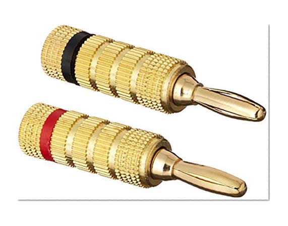 Monoprice 10 Pairs of Gold Plated Speaker Banana Plugs, Closed Screw Type
