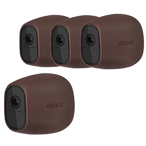 Book Cover Silicone Skins Cover Protective Skin for Arlo Pro, Arlo Pro 2 Smart Security Wire-Free Cameras (4 Pack, Dark Brown)