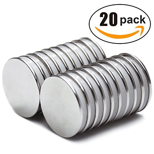 Powerful Disc Neodymium Magnets (20 Pack) - 1.26"D x 0.08"H