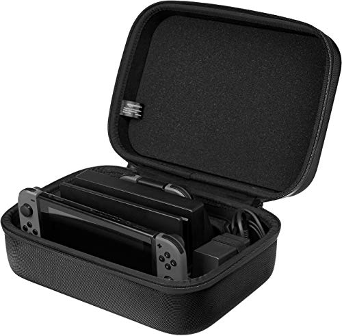 Book Cover AmazonBasics Hard Shell Travel and Storage Case for Nintendo Switch - 12 x 4.8 x 9 Inches, Black