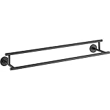 DELTA FAUCET 75925-BL Trinsic 24-in Double Wall Mount Towel Bar Bath Hardware Accessory in Matte Black