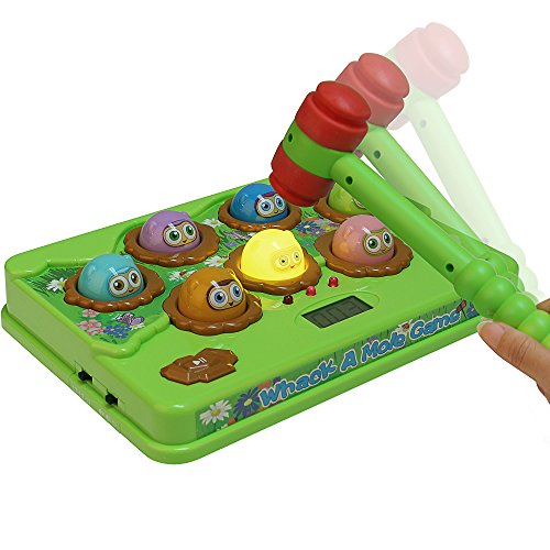Catchstar Wack A Mole Game Fast Reflexes Whack-a-mole Game Language Learning Whack A Mole Durable Musical Electronic Whac A Mole With Soft Hammer For Kids Toddlers Childs Baby Educational Toys