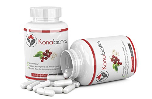 KonabioticsÂ® Probiotic Coffee Fruit Extract Infused with Essential B Vitamins, Vitamin D, and 10 Billion Lactobacillus and Bifidobacteria Probiotic Strains for Digestion, Regularity, and Energy