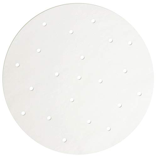 Juvale Disposable Air Fryer Liners - 10-Inch Round White 100-Pack - Perforated Parchment Paper Sheets for Dumplings, Buns & Dim Sum - Steamer Basket Liners & Air Fryer Accessories