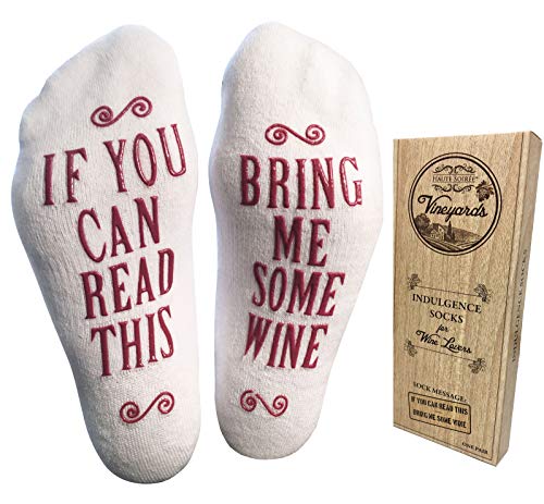 The Original "If You Can Read This" Funny Socks (Wine, Coffee, Chocolate) - Gift Idea for Women and Men - by Haute Soiree
