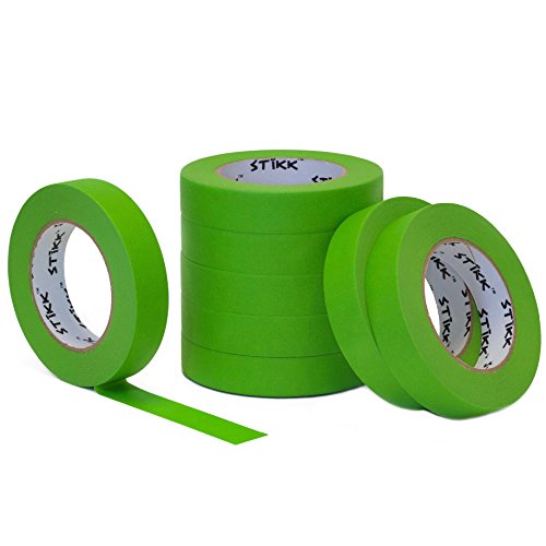 8pk 1" x 60yd STIKK Green Painters Tape 14 Day Easy Removal Trim Edge Finishing Masking Tape (.94 in 24MM)