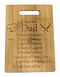 Recipe for a Dad Cute Funny Laser Engraved Bamboo Cutting Board - Wedding, Housewarming, Anniversary, Birthday, Father's Day, Gift For Him, For Her, For Boys, For Girls, For Husband, For Them