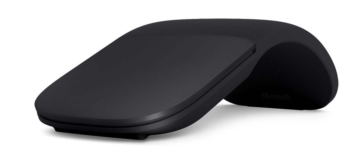 Book Cover Microsoft Arc Mouse - Black. Sleek,Ergonomic design, Ultra slim and lightweight, Bluetooth Mouse for PC/Laptop,Desktop works with Windows/Mac computers