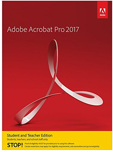 Adobe Acrobat Pro 2017 | Student & Teacher Edition | PC Disc