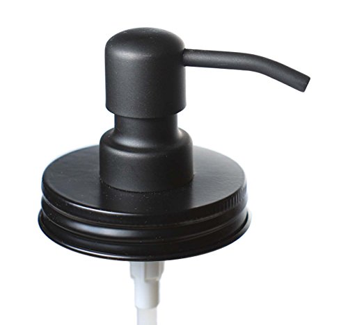 Jarmazing Products Black Mason Jar Soap Dispenser Lids - One Pack - for All Regular Mouth Canning Jars – Made from Rust Proof Stainless Steel