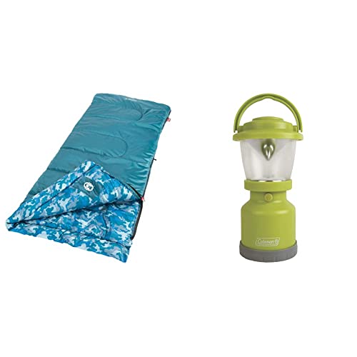 Coleman Kids 45°F Sleeping Bag, Comfortable Camping Sleeping Bag for Kids, Fits Children up to 5ft 5in Tall, Lightweight and Warm Sleeping Bag for Indoor/Outdoor Use, Machine Washable