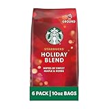 Starbucks Ground Coffee, Medium Roast Coffee, Holiday Blend, 100% Arabica, Limited Holiday Edition, 6 Bags (10 Oz Each)