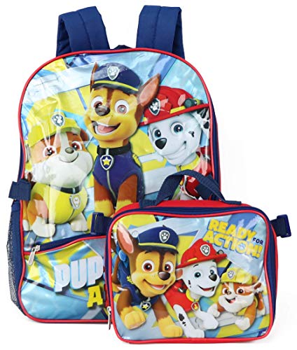 Book Cover Nickelodeon Boys' Paw Patrol Backpack with Lunch, Red