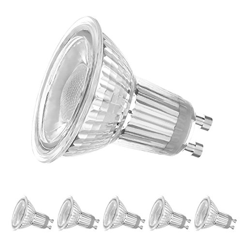 LEDERA MR16 GU10 Dimmable LED Bulb, 5W(35W-50W Equivalent), 5000K Daylight White, Pack of 6