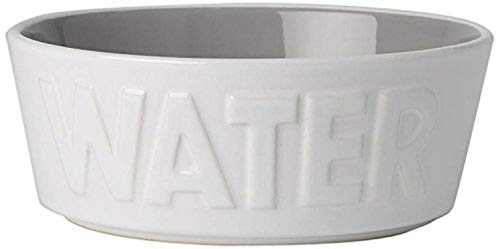 PetRageous 14014 Back to Basics Dishwasher and Microwave Safe Dog Water Bowl 6-Inch Diameter 2.25-Inch Tall 2.5-Cup Capacity For Medium and Large Dogs and Cats, White