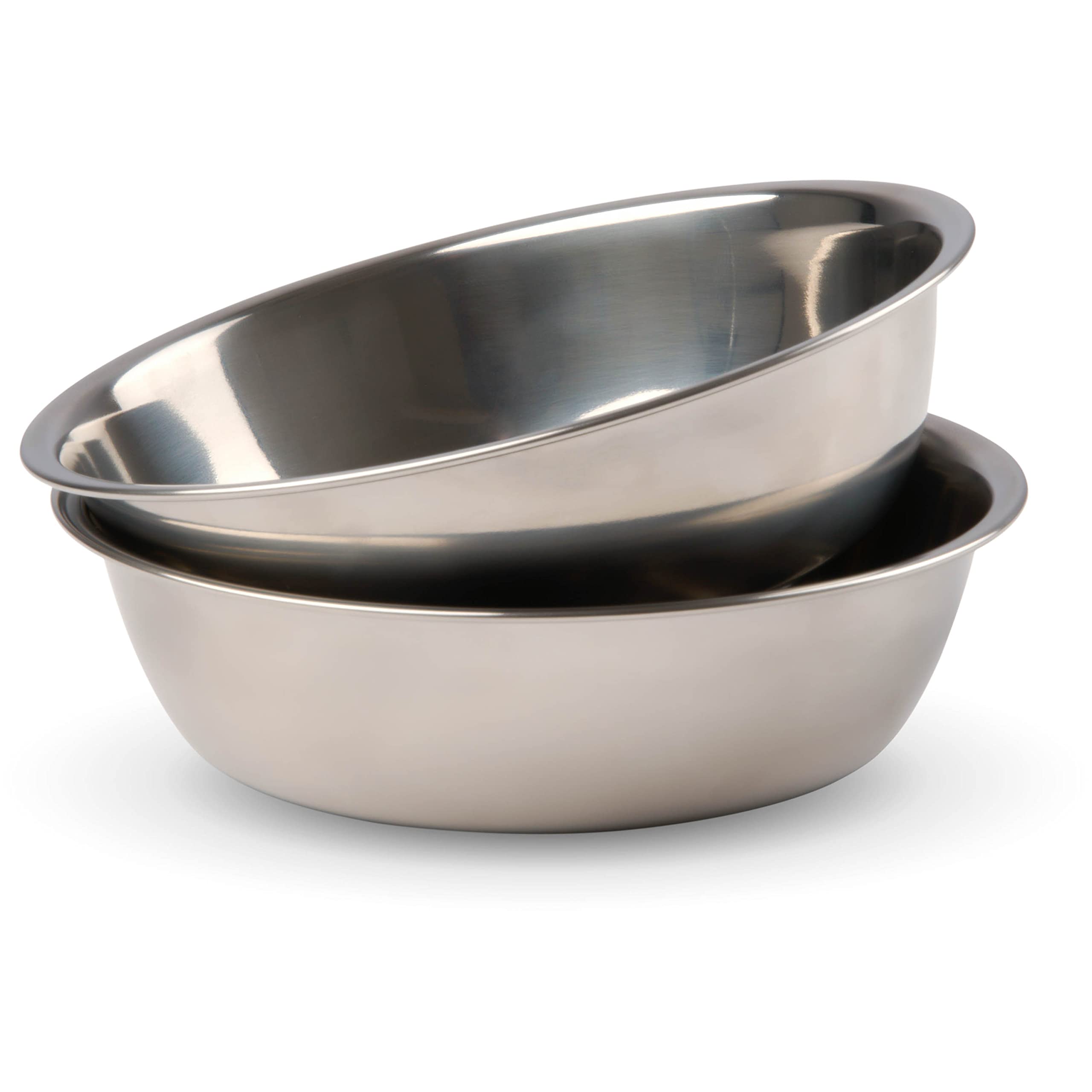 Book Cover Bonza Two Piece Stainless Steel Dog Bowls Small, 12oz Pet Water and Food Bowls, Basic Metal Dog Bowl or Cat Bowls, Set of 2 Bowls 2 Stainless Steel Bowls