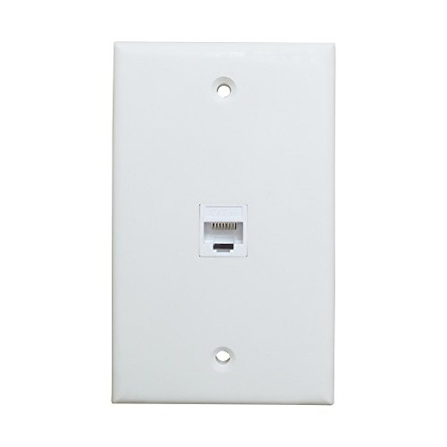 1 Port Ethernet Wall Plate - ESYLink Cat6 Ethernet Cable Wall Plate Female to Female - White